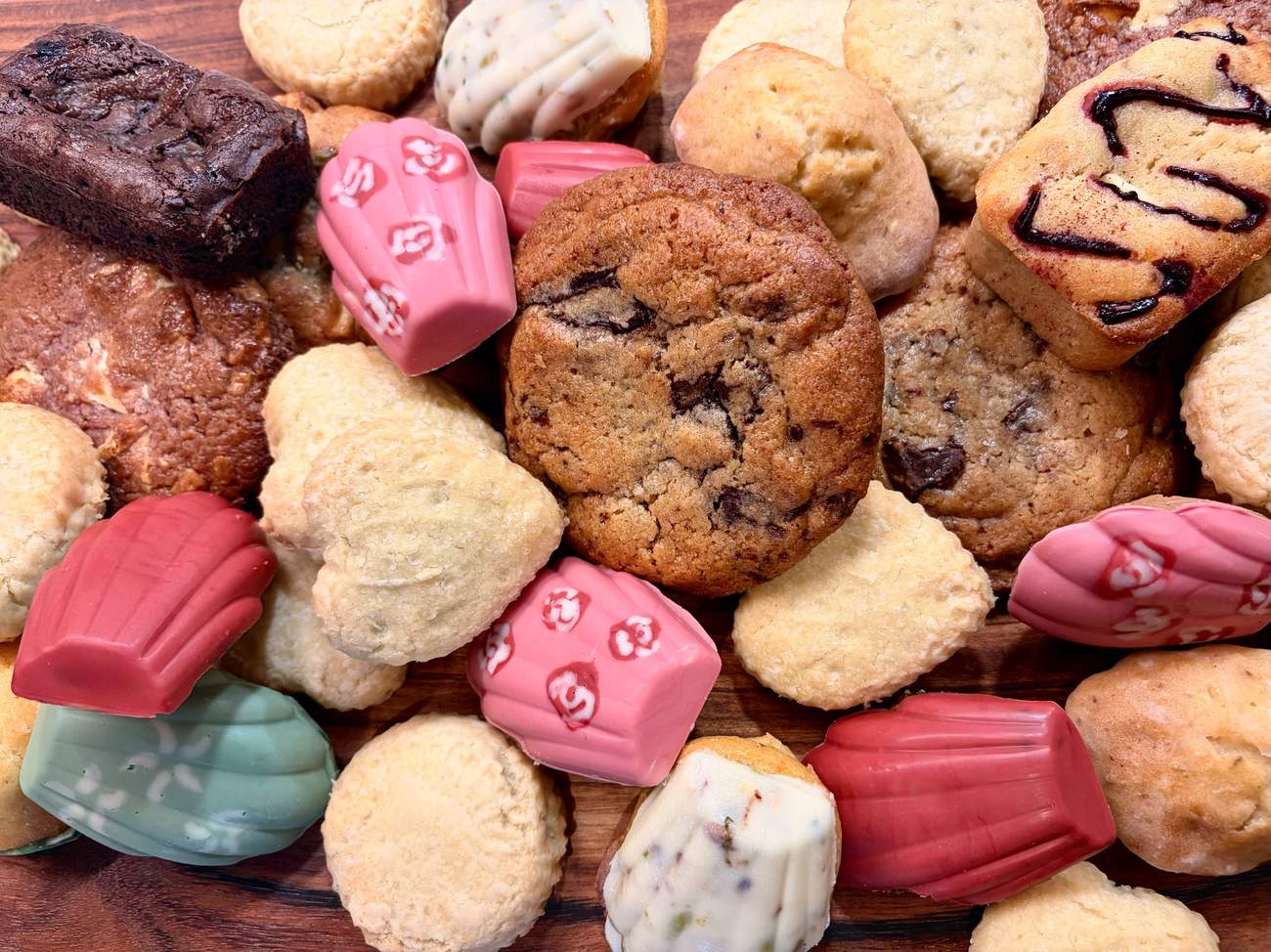 A selection of Studio Noah cookies, madeleines and bakes